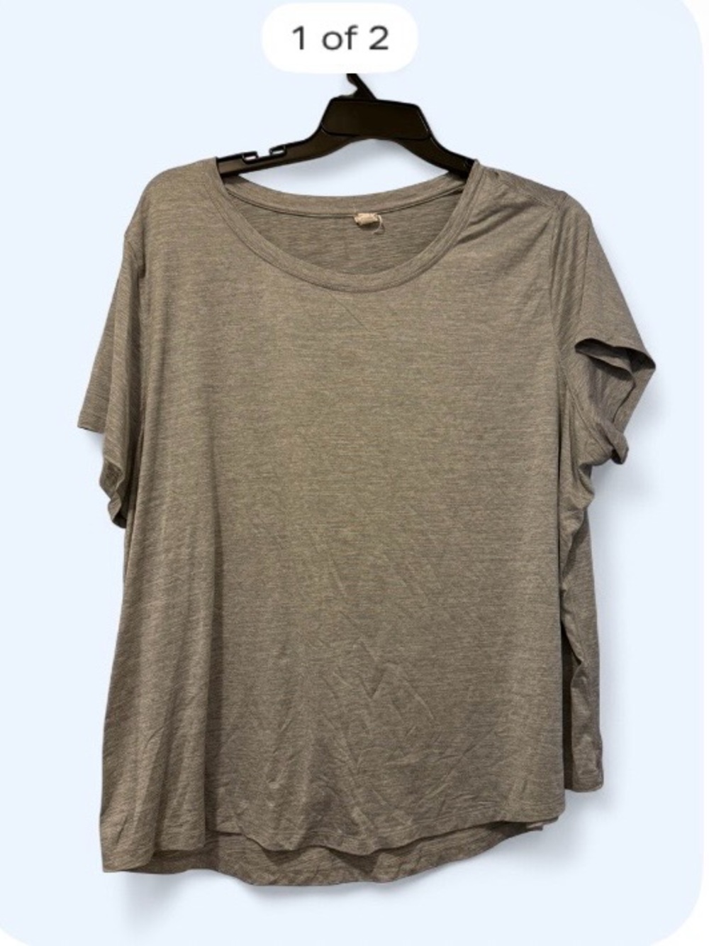 Yogalicious Short Sleeve Crewneck Tee in Taupe